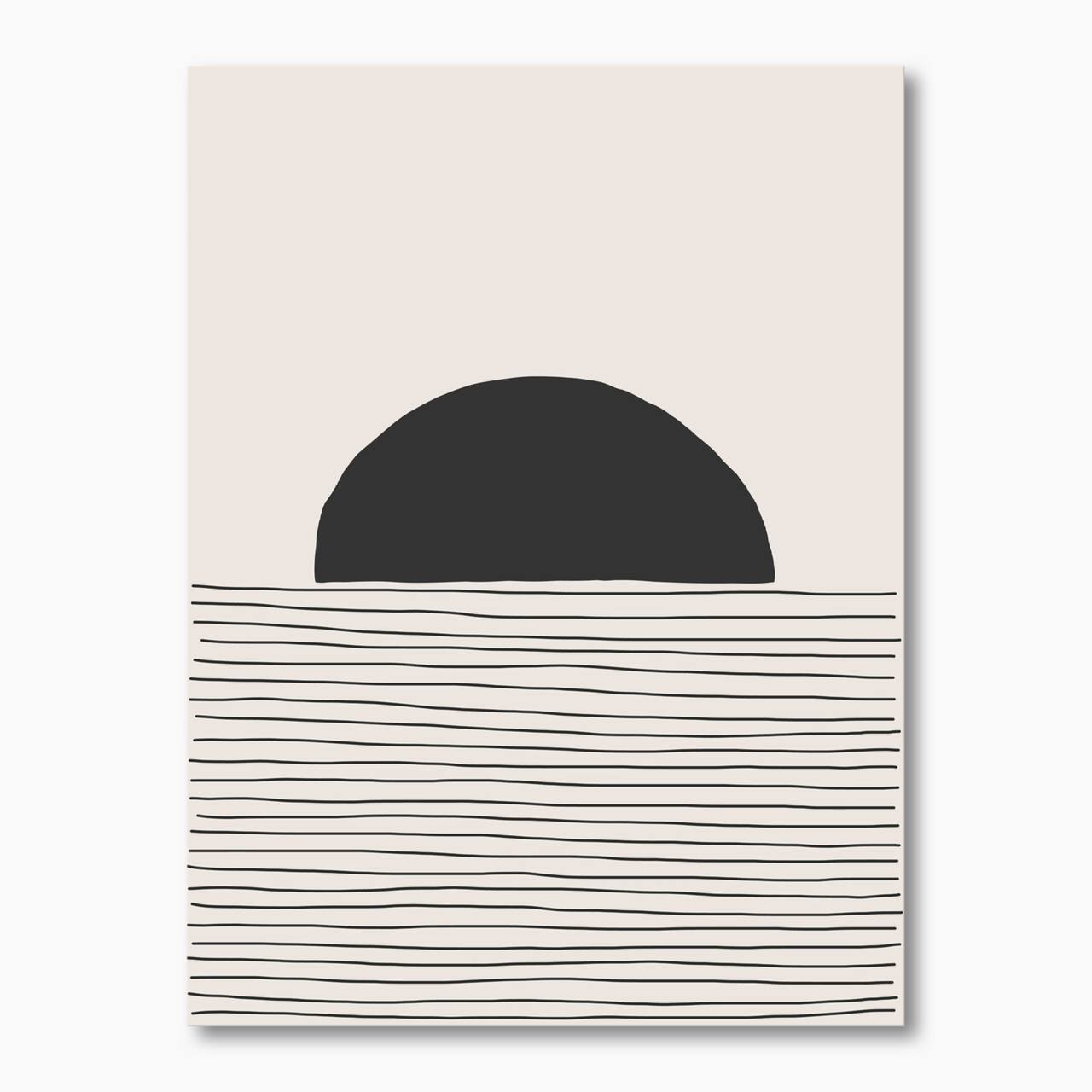 Designart - Minimal Geometric Lines And Circle V - Modern Canvas Wall Art Print